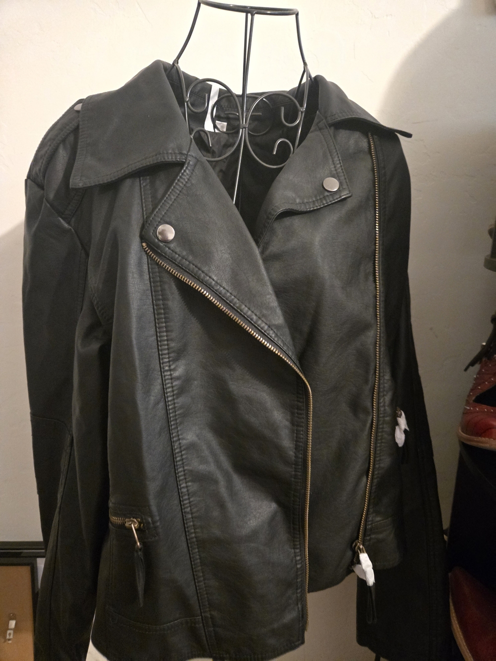 For The SEXY New BRIDE, Women's Black Faux Leather Moto Jacket